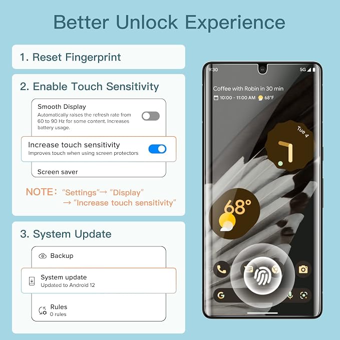 JETech Screen Protector for Google Pixel 7 Pro - Image 3