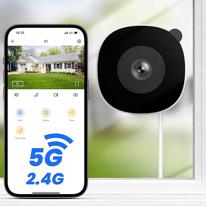INFIYA 2K Window Cameras for Home Security- 5Ghz & 2.4Ghz WiFi Window Camera by INFIYA