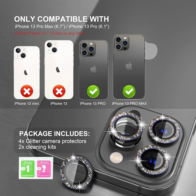 Choiche Compatible for iPhone 13 Pro/iPhone 13 Pro Max Camera Lens Protector - Image 2