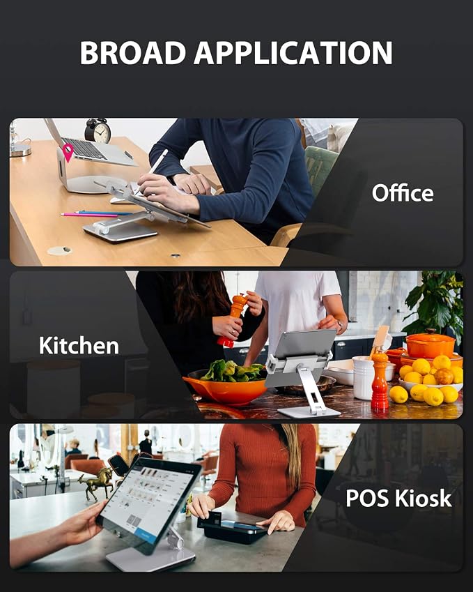 Maxonar Tablet Stand for Desk, 360° Adjustable Aluminum Alloy Swivel iPad - Image 6