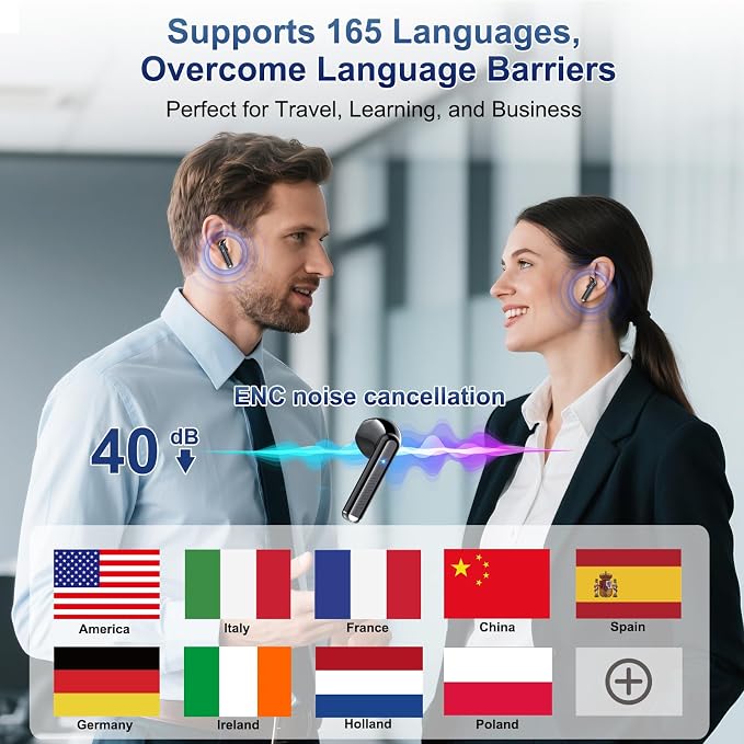 2026 AI Translation Earbuds Real Time, 165 Language Translator Earbuds 3-in-1 - Image 2