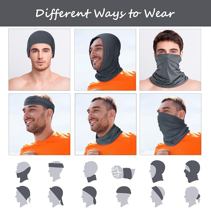 Geyoga 6 Pieces Summer UV Protection Cooling Neck Gaiter Face Clothing Neck - Image 3