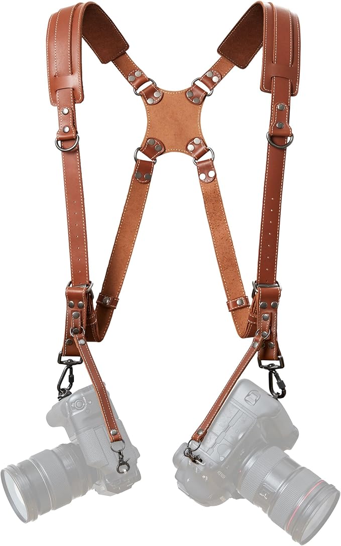 Padwa Lifestyle Tan Dual Camera Harness Strap by PadwaLifestyleCameraStrap