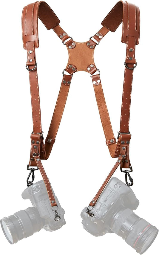 Padwa Lifestyle Tan Dual Camera Harness Strap by PadwaLifestyleCameraStrap