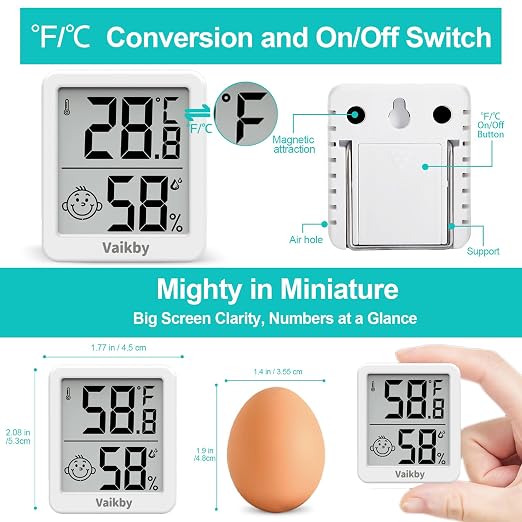 Indoor Humidity Meter Hygrometer 3Pack, Room Thermometer - Image 3