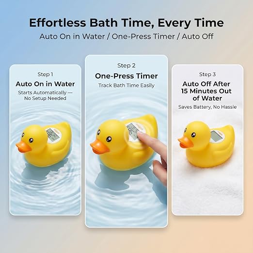 Baby Bath Thermometer with Smart Temperature Alert, Accurate Digital Water - Image 5