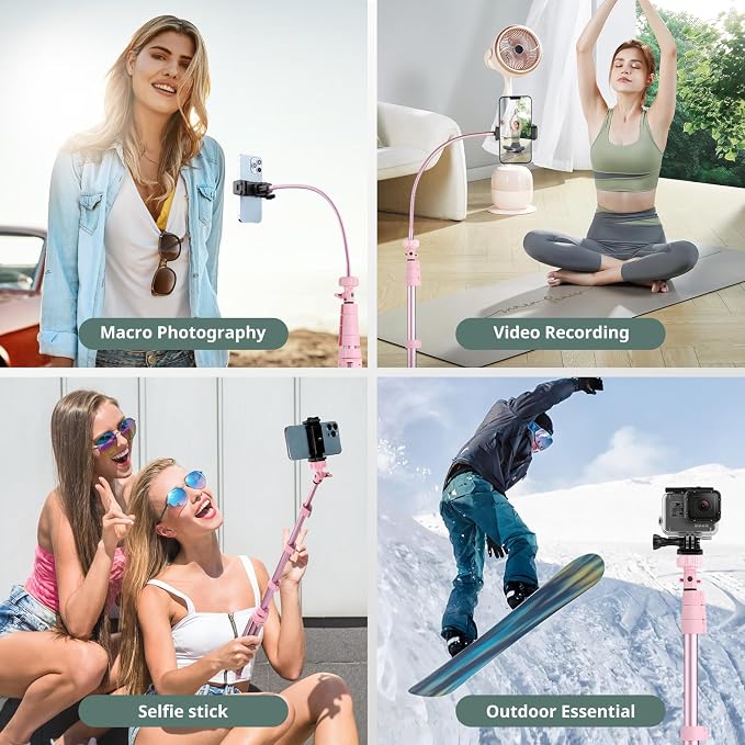 SENSYNE 88" Phone Tripod & Selfie Stick, Extendable Cell Phone Tripod Stand - Image 2