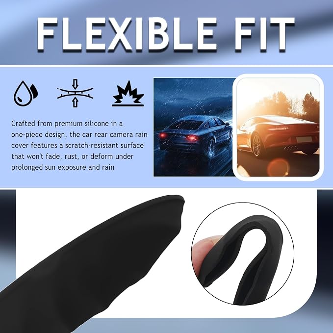 Car Rear View Camera Protection Cover, Wider Back Up Camera Rain Guard - Image 4
