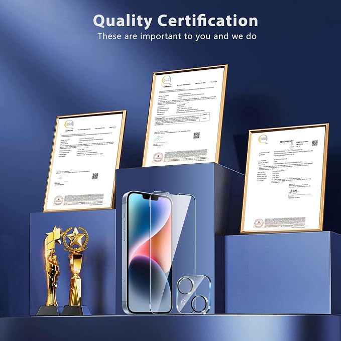 QHOHQ 3 Pack Screen Protector for iPhone 14 / iPhone 13 - Image 4