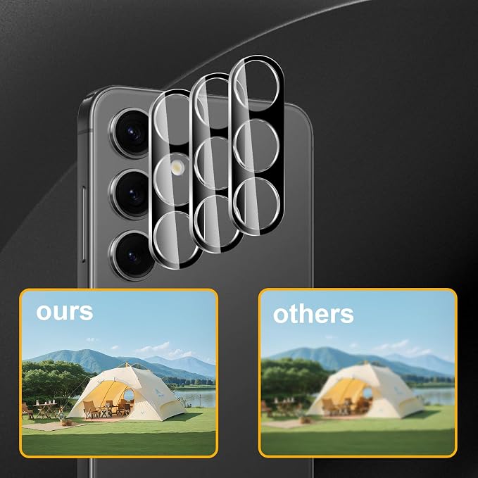 3 Pack Camera Lens Protector for Samsung Galaxy S24/S23/S23 Plus, Tempered Glass - Image 6