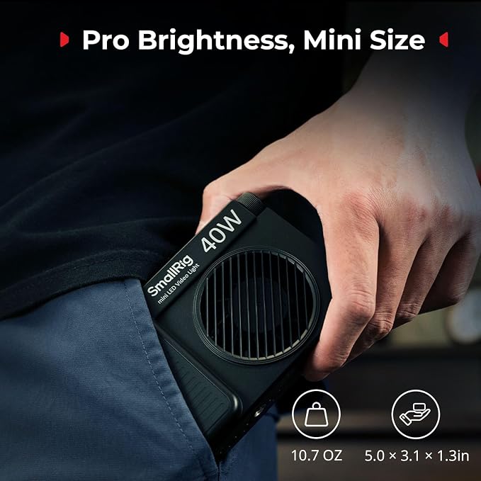 SmallRig RM 40C Mini LED RGB Video Light, 4800mAh Battery, LCD Display - Image 2