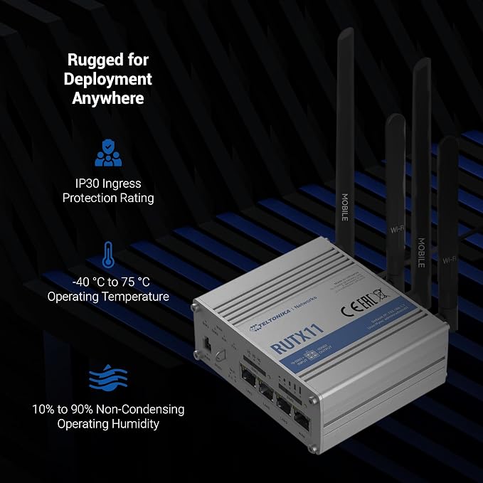 Teltonika RUTX11 Industrial Cellular WiFi Router Dual SIM Card Slot - 4G LTE - Image 3