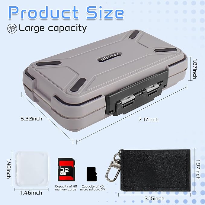 36 Slots Memory Card Case & 36 Transparent Card Cases, Light Gray Camera SD - Image 2