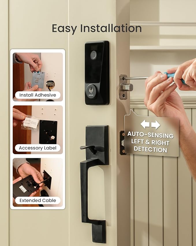 DESLOC Smart Lock D110 Plus, WiFi Fingerprint Smart Front Door Lock - Image 9