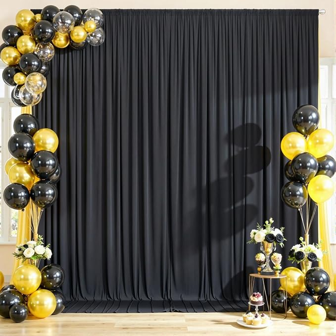 12ft x 10ft Black Backdrop Curtains - Image 8