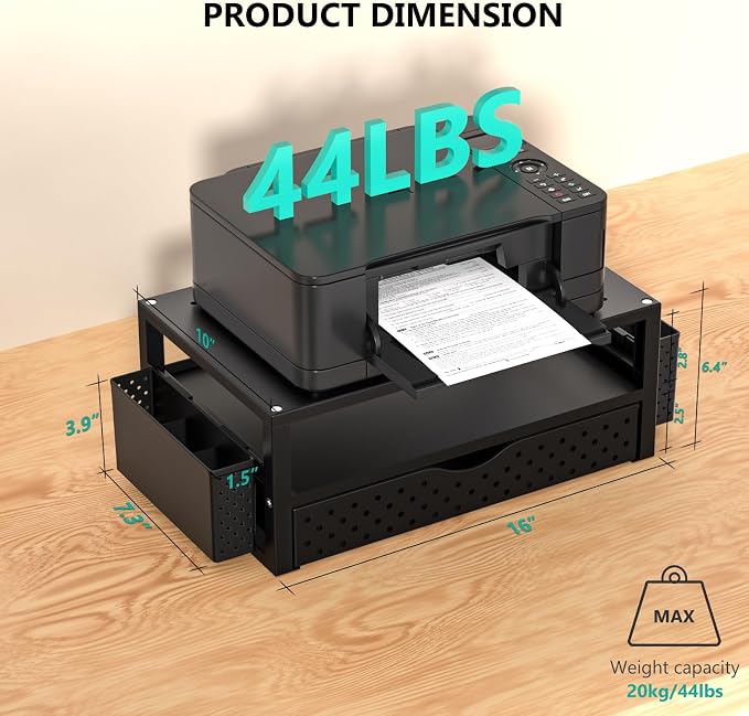 WALI Monitor Stand Riser with Drawer and 2 Pen Holders, Desk Organizers and - Image 2