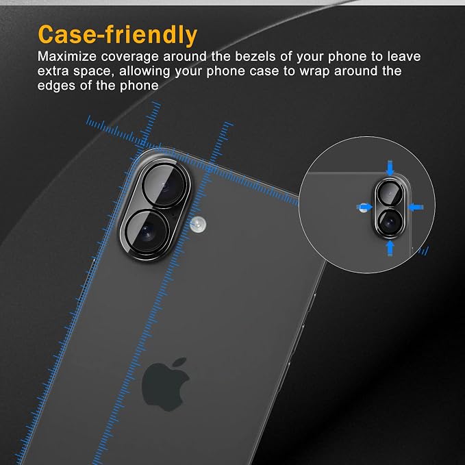 3 Pack Camera Lens Protector for iPhone 17 / iPhone 16 / iPhone 16 Plus - Image 3