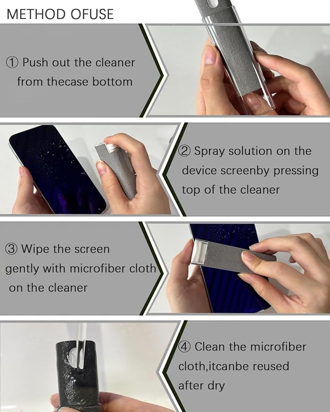 Screen Cleaner Spray and Wipe Touch Screen Cleaner Phone Cleaning Kit - Image 4