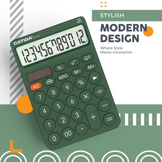 CATIGA 12 Digit Desktop Calculator Basic Desk Calculator - Image 6