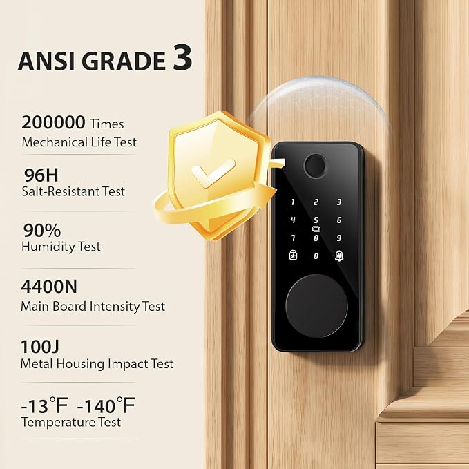 Fingerprint Door Lock, Biquole Keyless Entry Door Lock, Smart Lock | - Image 5