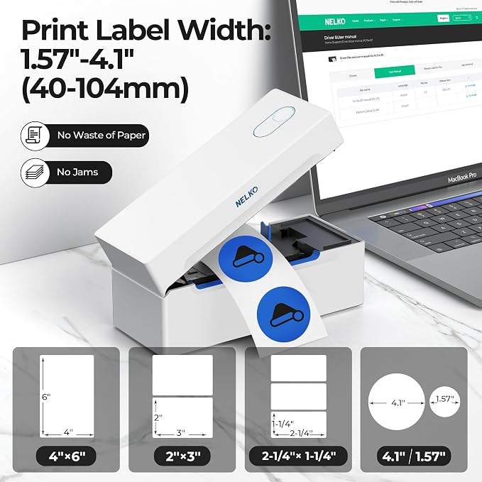Nelko Bluetooth Thermal Shipping Label Printer, Wireless 4x6 Shipping Label - Image 4