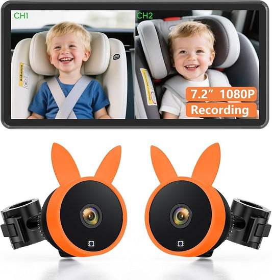 Babyvue BV3 MAX Dual Car Camera Baby Monitor by BabyVue