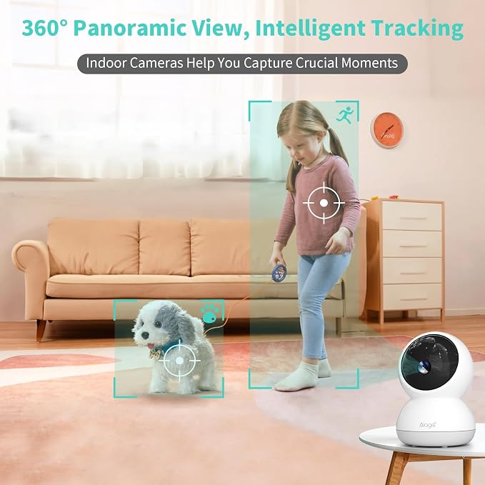 Indoor Camera, 3K HD Indoor Security Camera, 360° Pan/Tilt Pet Camera, 2-Way - Image 6