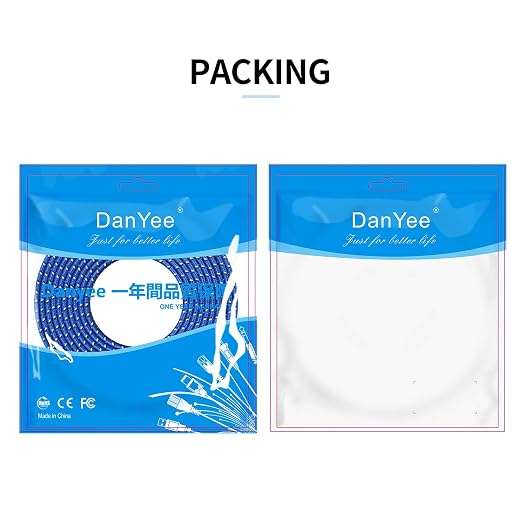 DanYee Cat 8 Ethernet Cable, Nylon Braided 26ft CAT8 High Speed Professional - Image 4