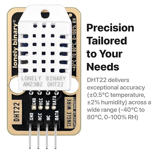 Lonely Binary 6pcs DHT22 DHT11 Gold Edition Digital Temperature Humidity Sensor - Image 2
