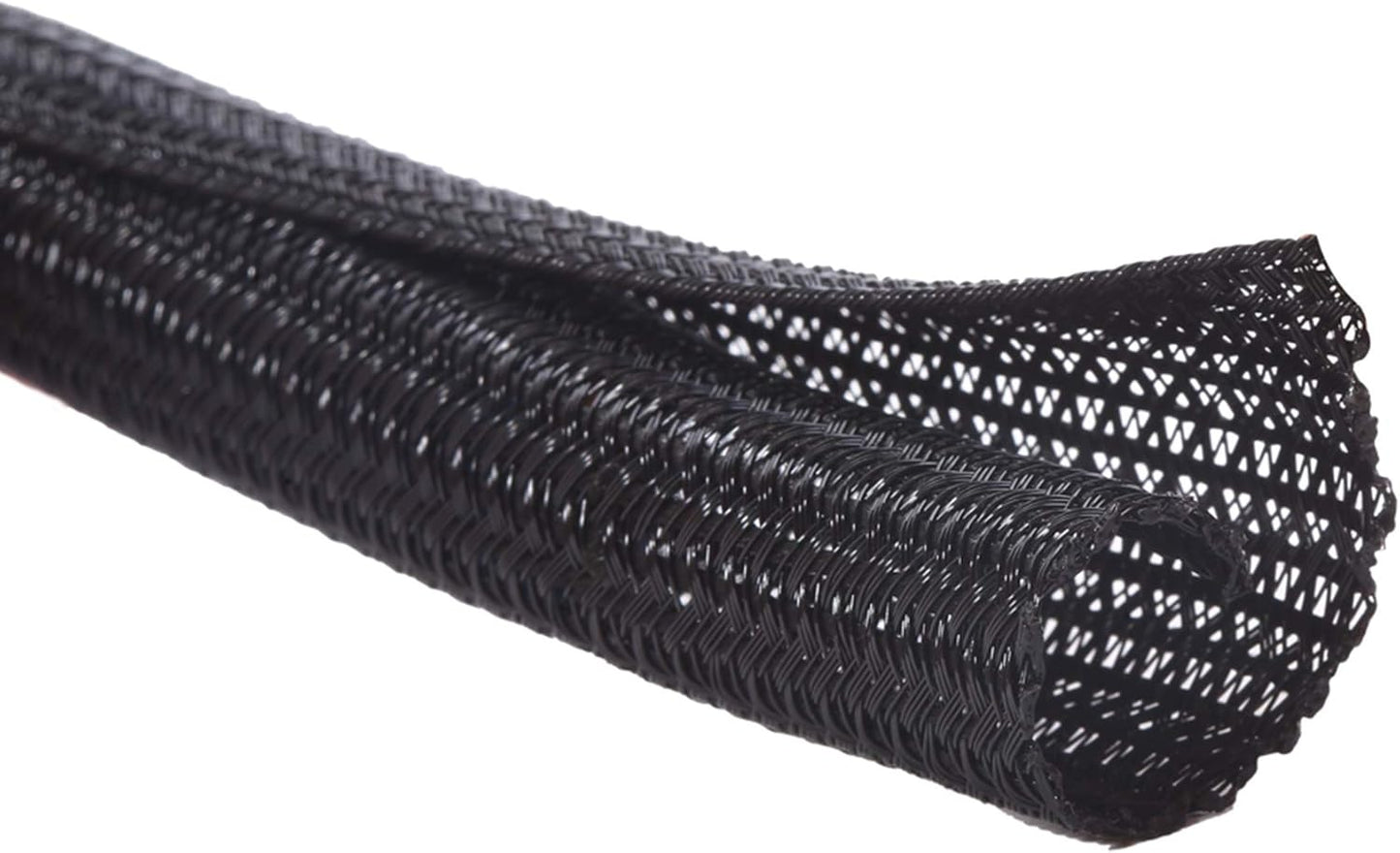 Alex Tech 25ft - 1 inch Cord Protector Wire Loom Tubing Cable Sleeve Split Sleeving For USB Cable Power Cord Audio Video Cable – Protect Cat From Chewing Cords - Black