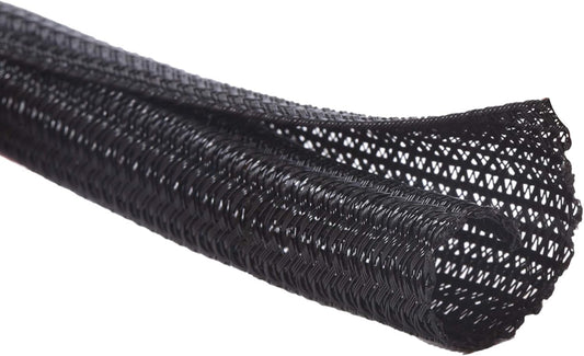 Alex Tech 25ft - 1/8 inch Cord Protector Wire Loom Tubing Cable Sleeve Split Sleeving For USB Cable Power Cord Audio Video Cable – Protect Cat From Chewing Cords - Black
