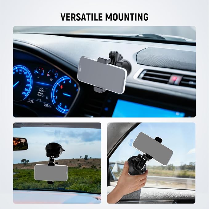 NEEWER Phone Holder for Your Car, 360° Rotating Vacuum Suction Cup Metal Cell - Image 7