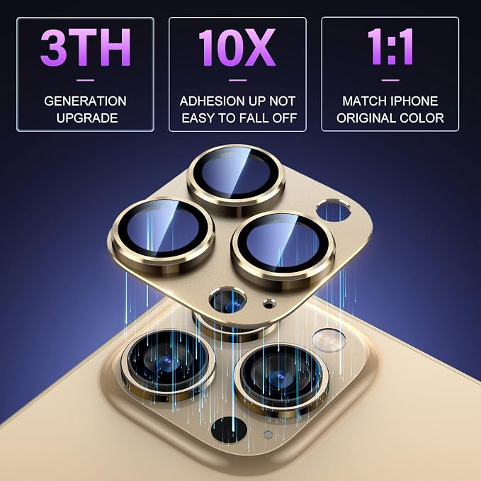 Uyiton for iPhone 14 Pro/iPhone 14 Pro Max Camera Lens Protector, 9H Tempered - Image 2