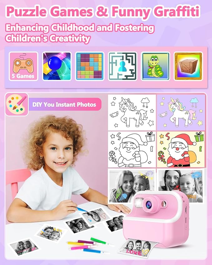 Kids Camera Instant Print, Christmas Birthday Gifts - Image 5