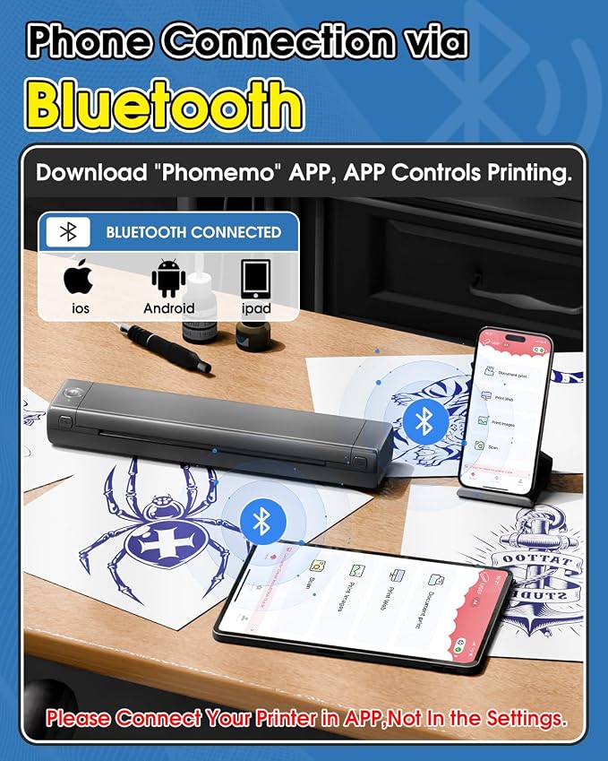 Phomemo Tattoo Stencil Printer, M08F Wireless Thermal Tattoo Printer - Image 3
