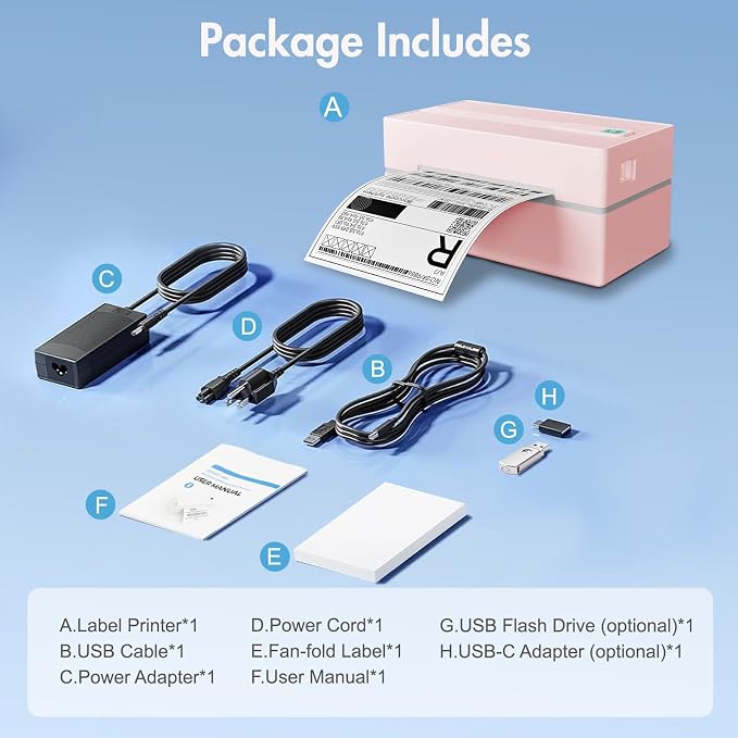 Bluetooth Thermal Shipping Label Printer: 4x6 Wireless Label Maker - Image 9