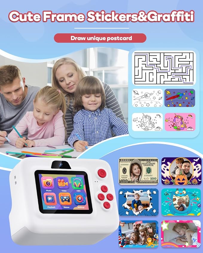 Dylanto Instant Print Camera for Kids, 2.4 Inch Screen Kids Instant Cameras - Image 3