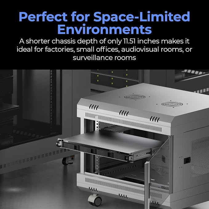 QNAP TS-433eU-US Compact 1U Short-Depth rackmount 2.5GbE NAS, Affordable Edge - Image 2