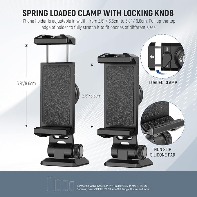 NEEWER Metal Phone Tripod Mount Adapter - Image 3