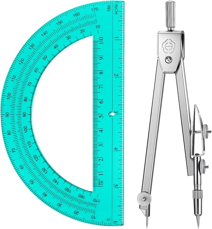 EBOOT Student Geometry Math Set, Drawing Compass and 6 Inch Swing Arm by eBoot