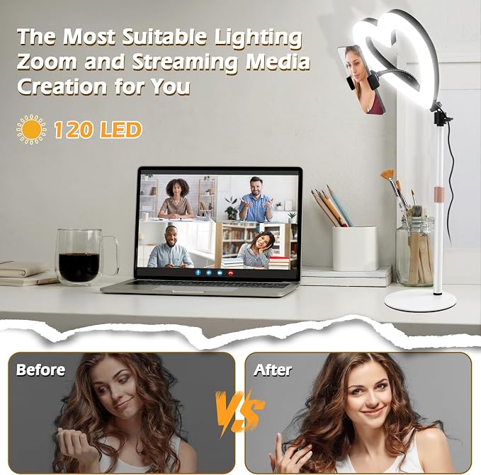 Ring Light for Desk, Heart Tabletop Light - Image 6