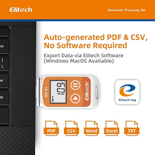Elitech Default Fahrenheit RC-5+ Digital PDF USB Temperature Data Logger - Image 2