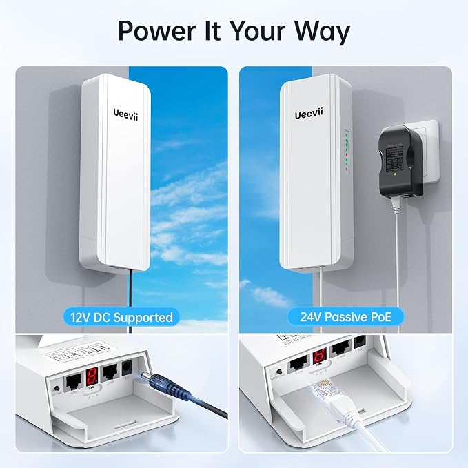 UeeVii Dual-Band Wireless Bridge Router Kit | 2.4G 5.8G WiFi Bridge | 5KM Point - Image 6