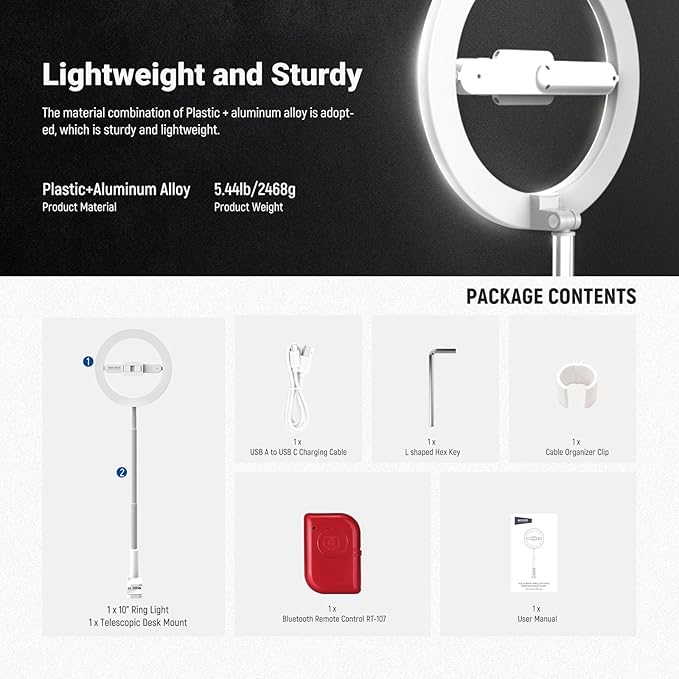NEEWER Entry Level Version 10" 7W LED Selfie Ring Light - Image 9
