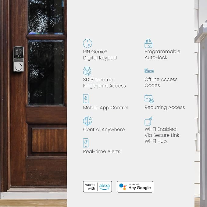 Lockly Secure Pro Smart Deadbolt Lock — Fingerprint Keyless Entry, PIN Genie® - Image 9