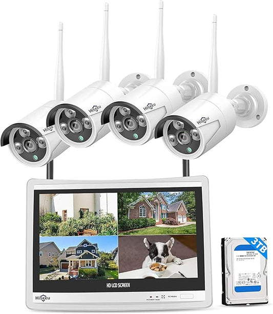 Hiseeu Home Security System, 24/7 Recording 5MP Wired Plug-in Powered Outdoor by Hiseeu