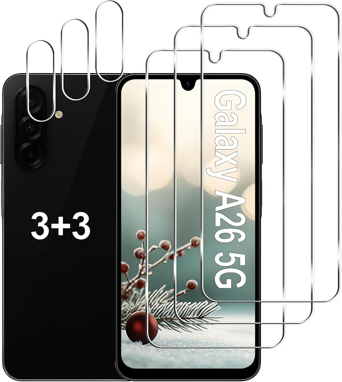 Galaxy A26 5G Screen Protector + Camera Lens Protector, 9H Tempered Glass by Gliansen