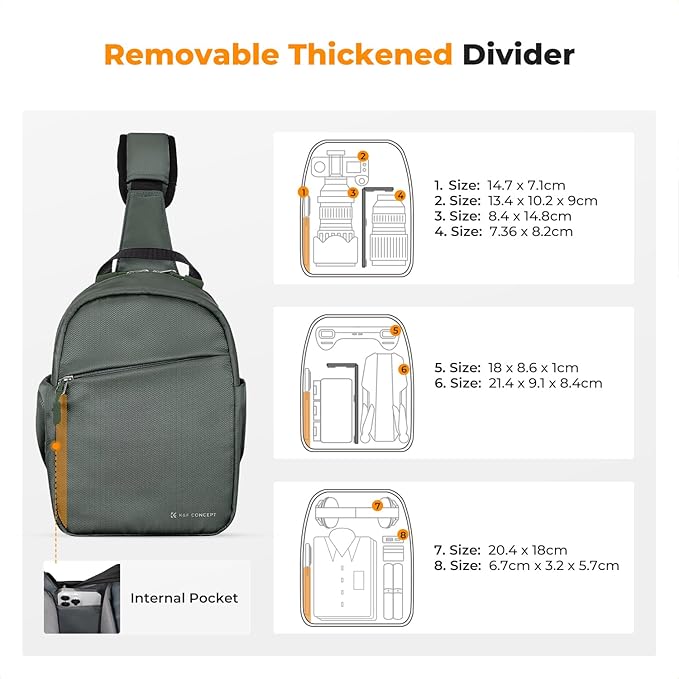 K&F CONCEPT Small Camera Bag for Photographer, Camera Sling Crossbody bag for - Image 2