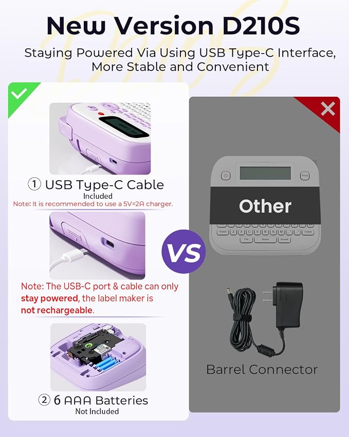 Vixic Label Maker Machine with Tapes, D210S Portable Label Maker, Label Maker - Image 2