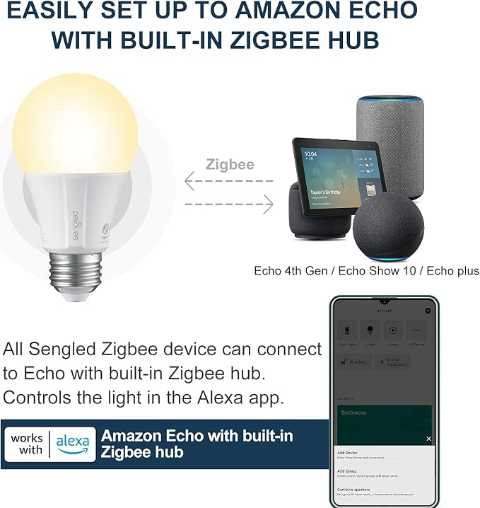 Sengled Zigbee Smart Light Bulbs, Smart Hub Required, Works - Image 5
